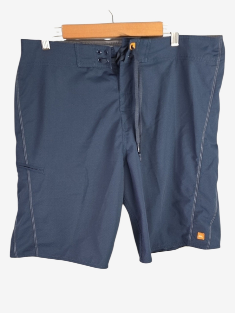 Quiksilver Men's Slate Blue‎ Boardshorts with Orange Logo Accent Zip Pocket